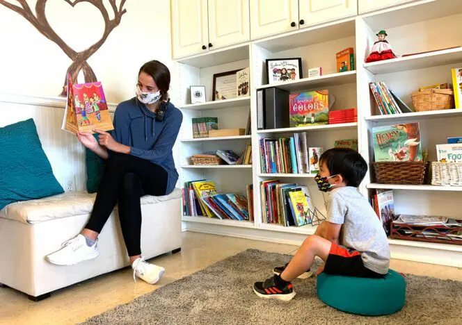 Children practicing self-care skills like dressing and tidying in a Montessori environment.